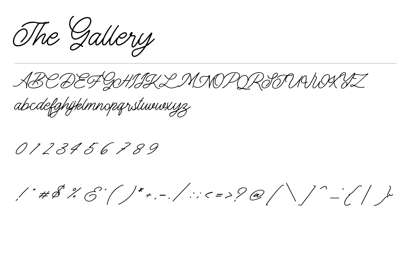 The Gallery Font preview
