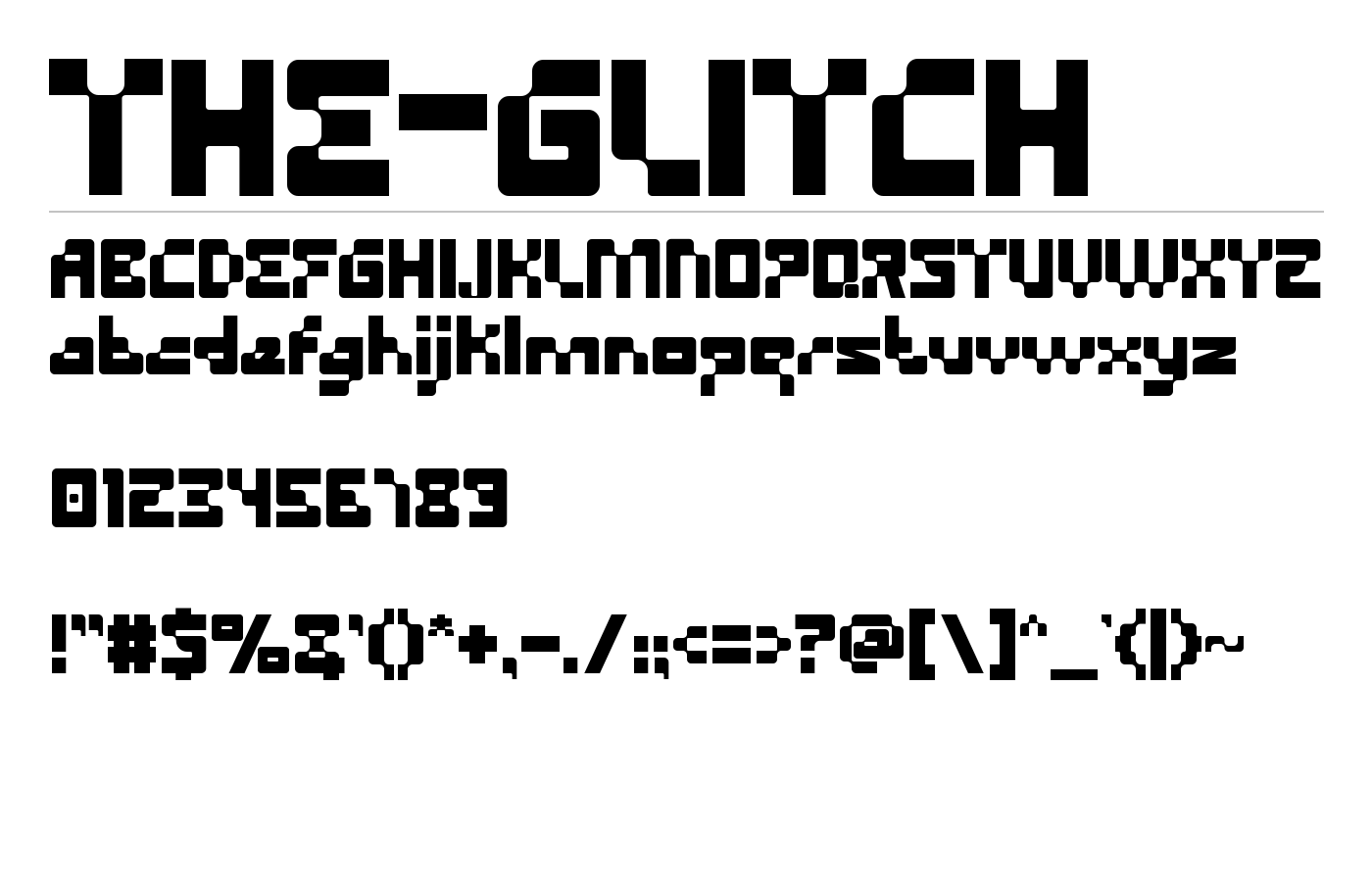 The Glitch Font preview