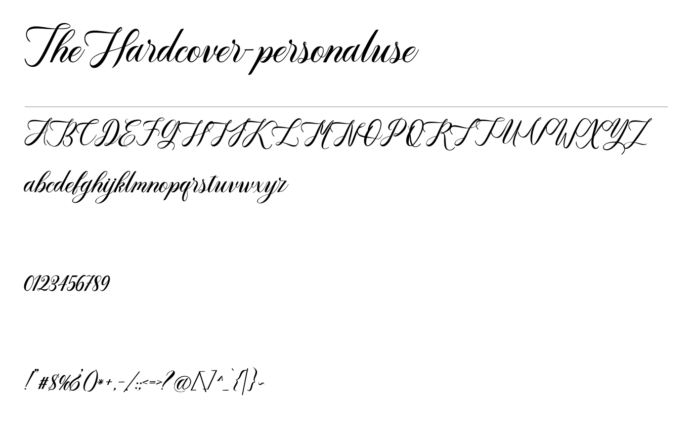 The Hardcover Font preview