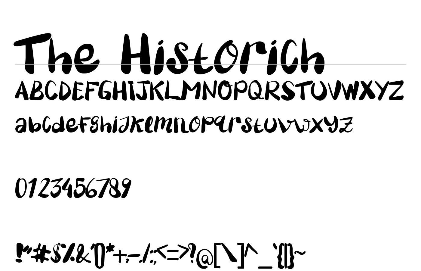 The Historich Font preview