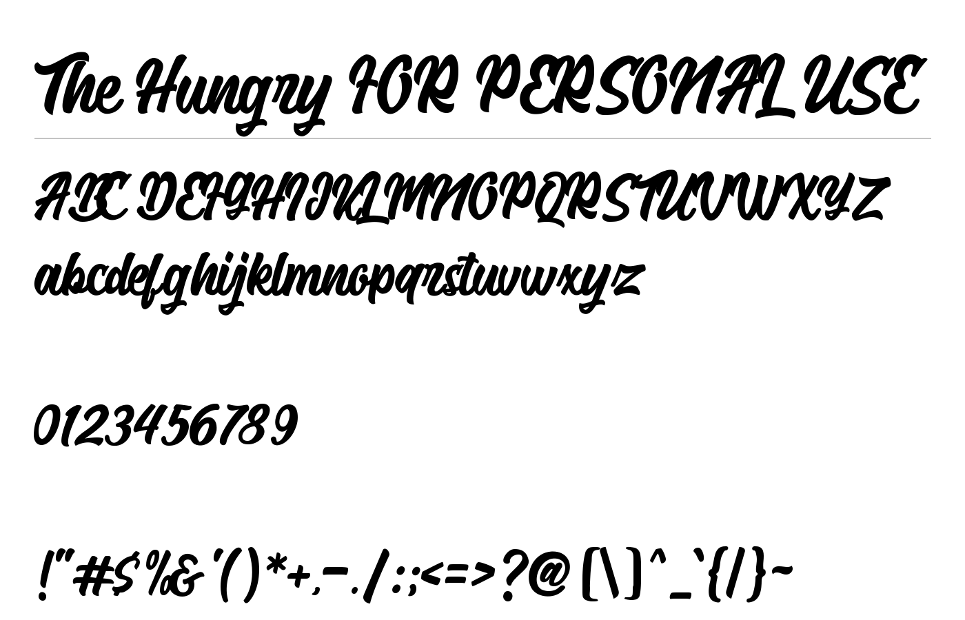 The Hungry Font preview