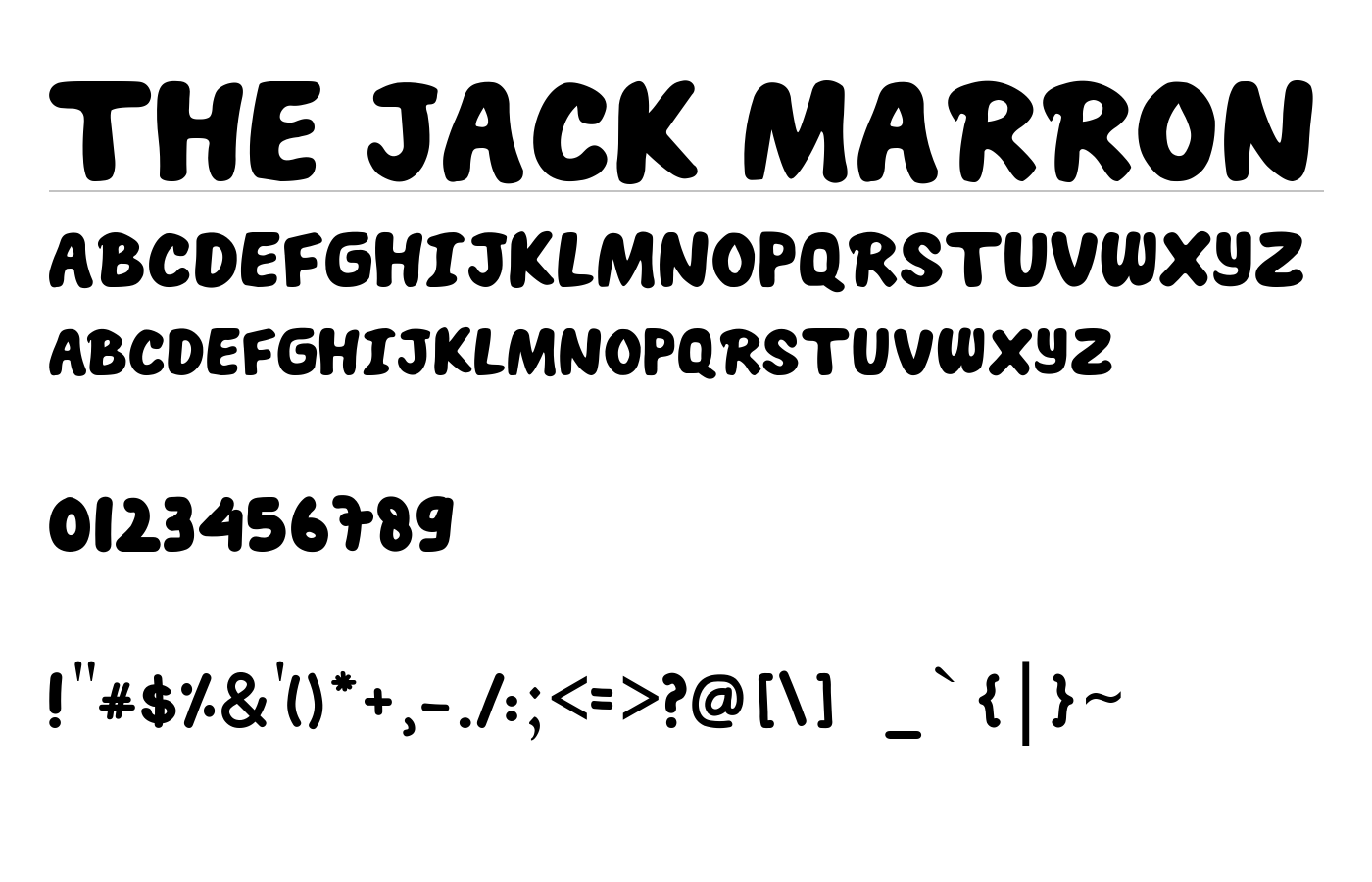 The Jack Marron Font preview