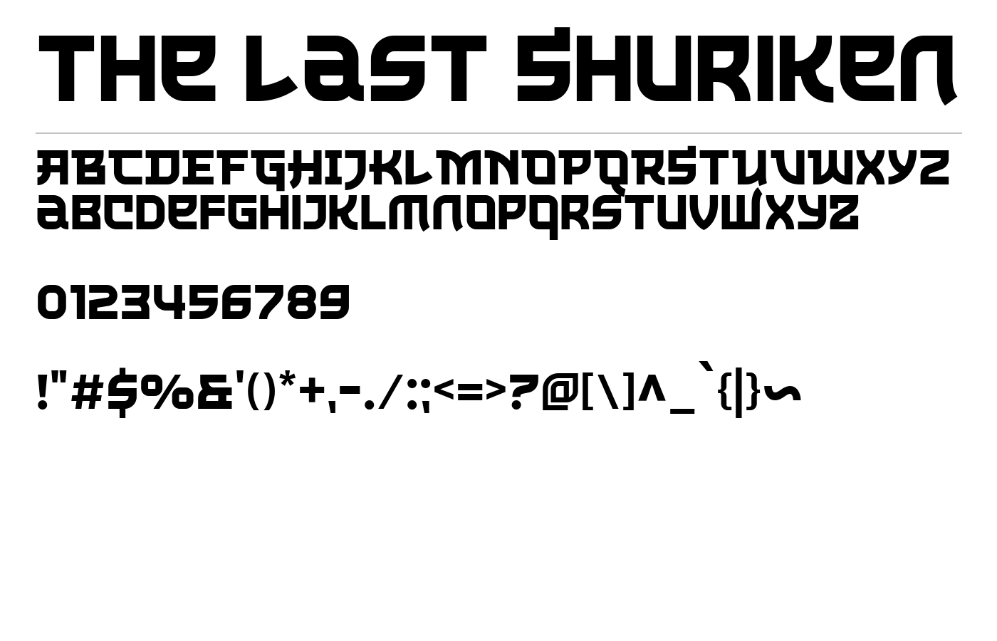 The Last Shuriken Font preview