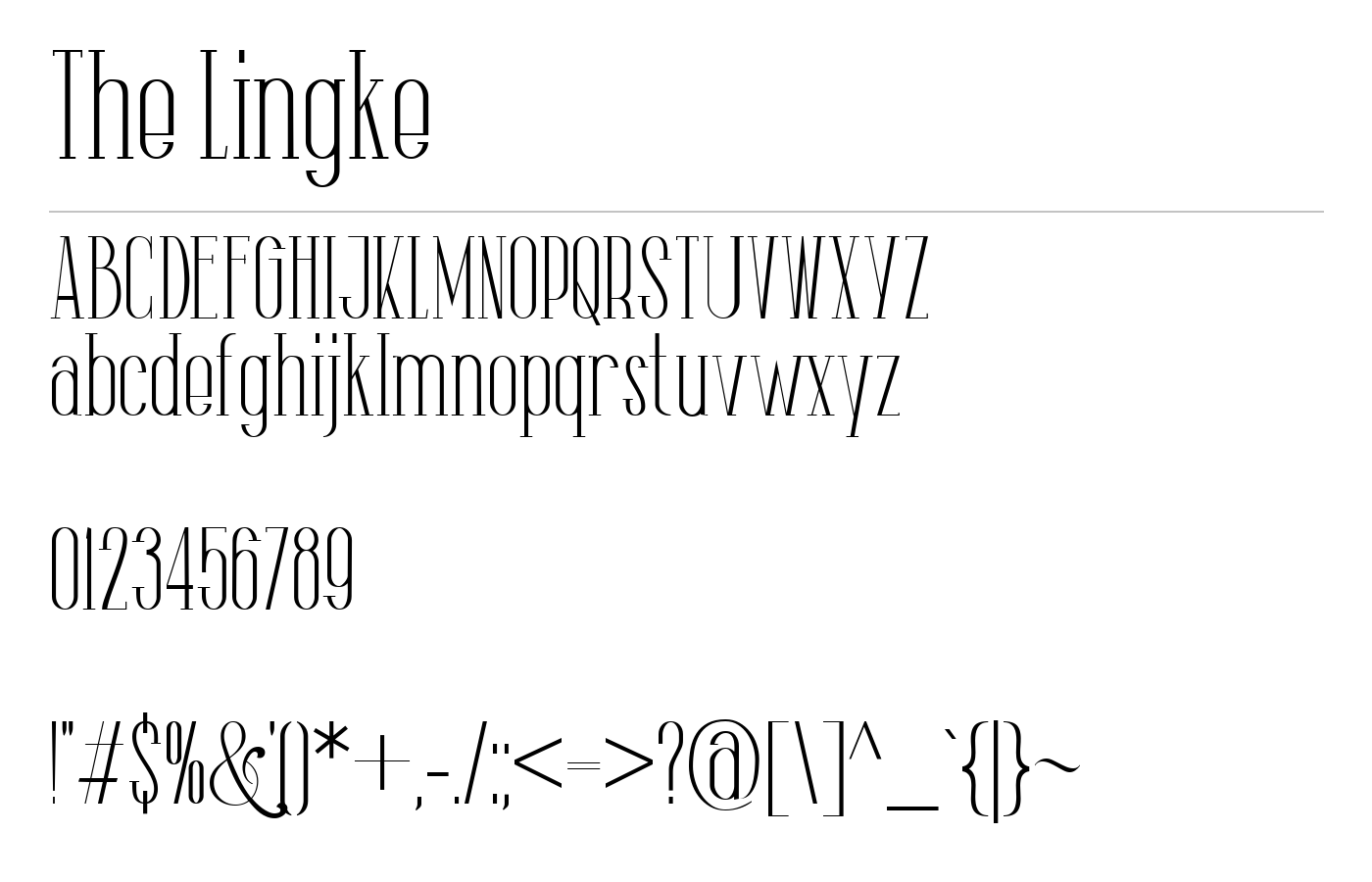 The Lingke Font preview