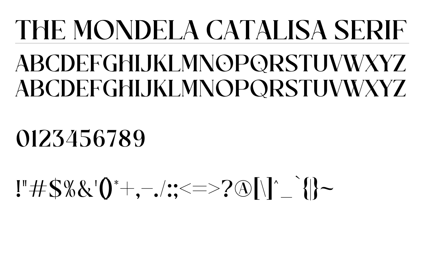 The Mondela Catalisa Font preview