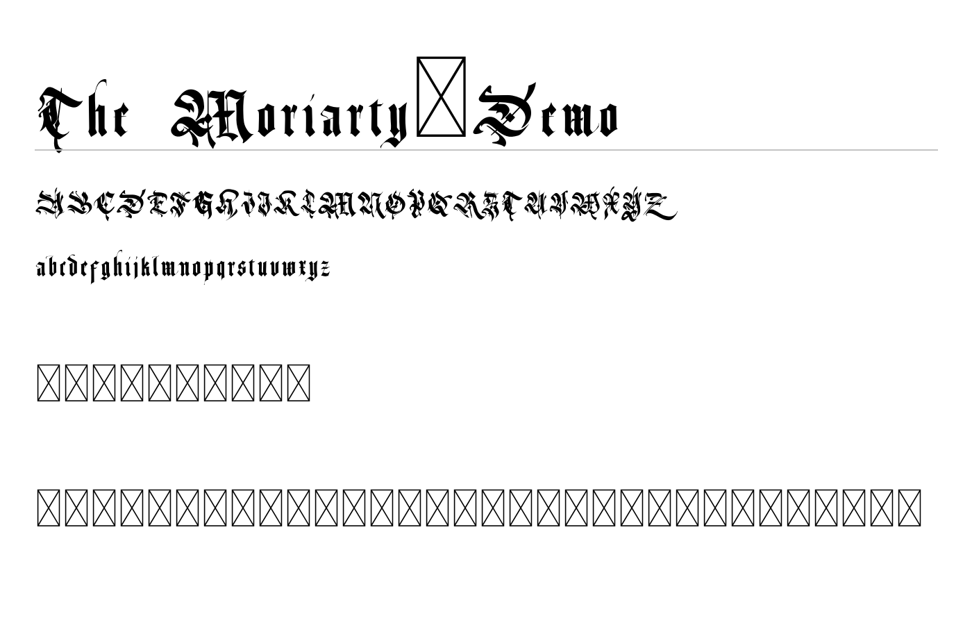 The Moriarty Font preview