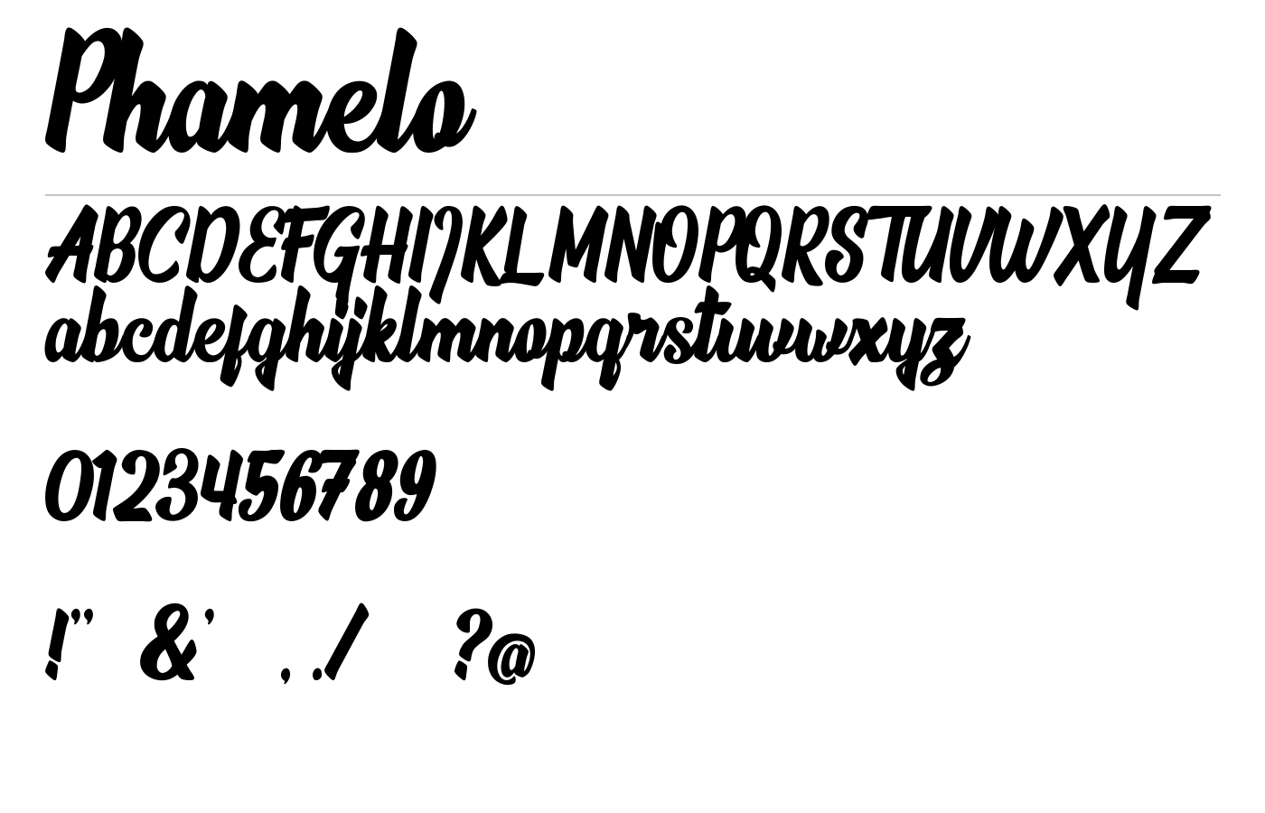The Phamelo Bold Script preview