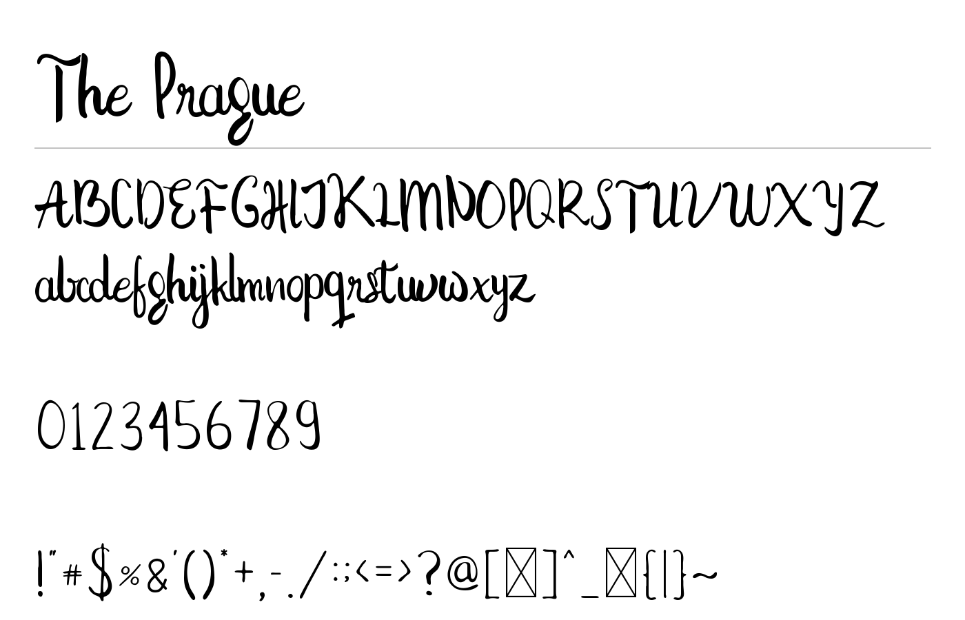 The Prague Handwritten Script Font preview