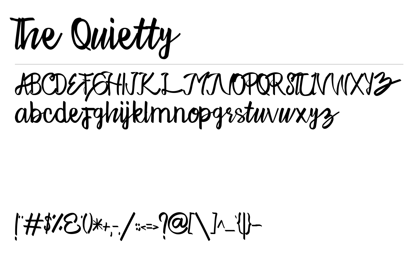 The Quietty Script Font preview