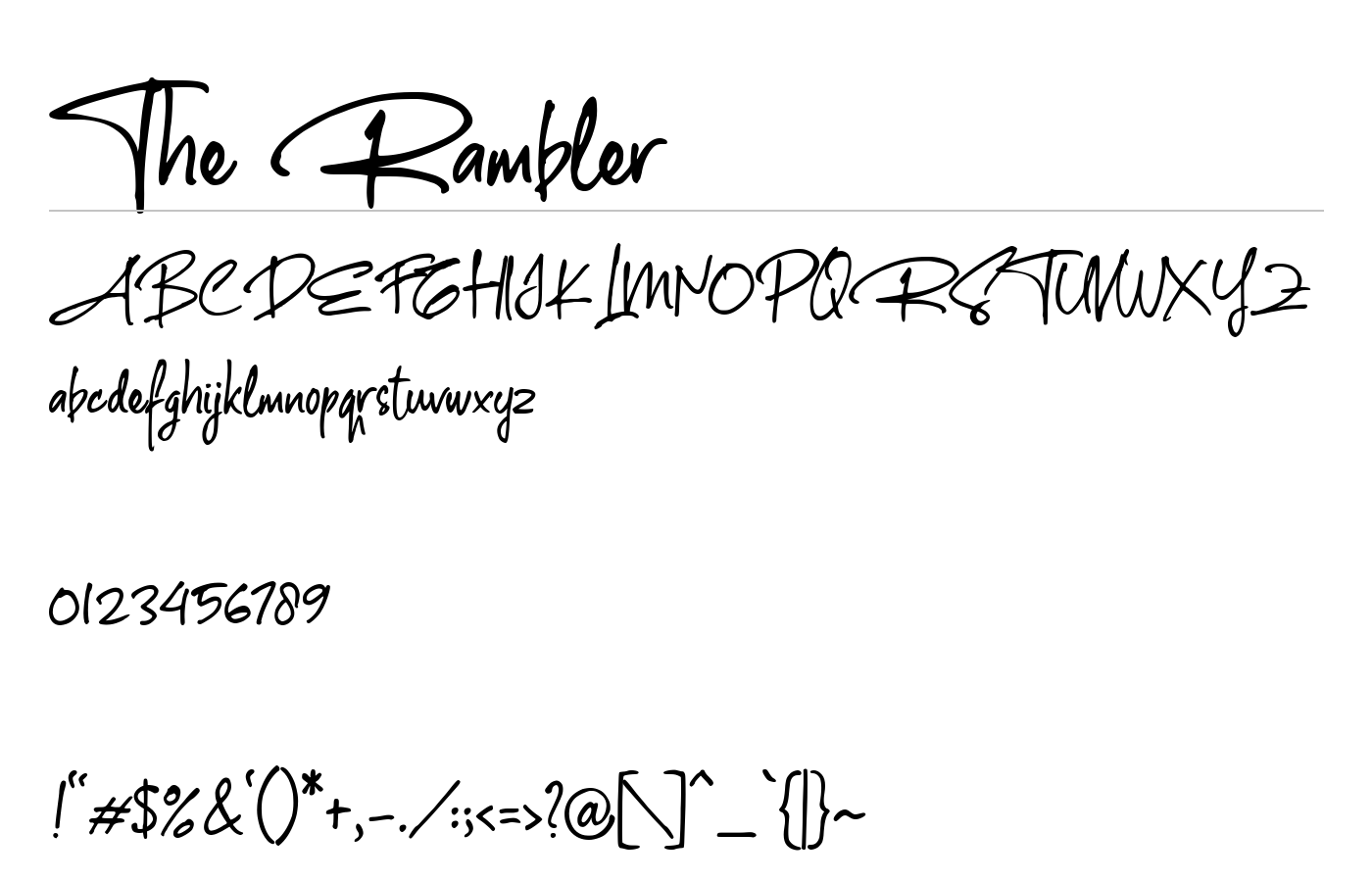 The Rumbler Font preview