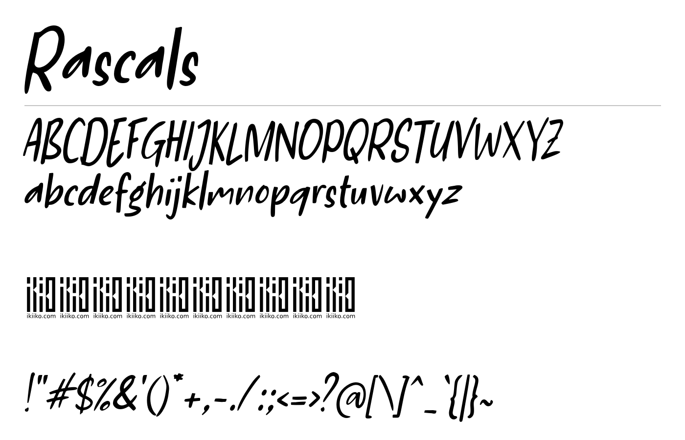 The Rascals Font preview