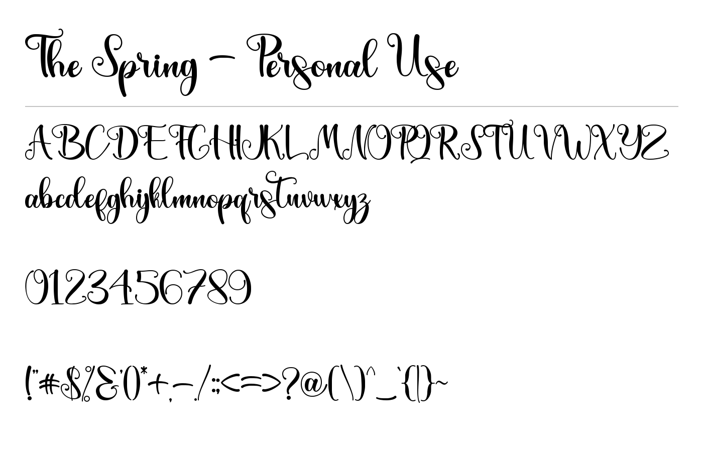 The Spring Font preview