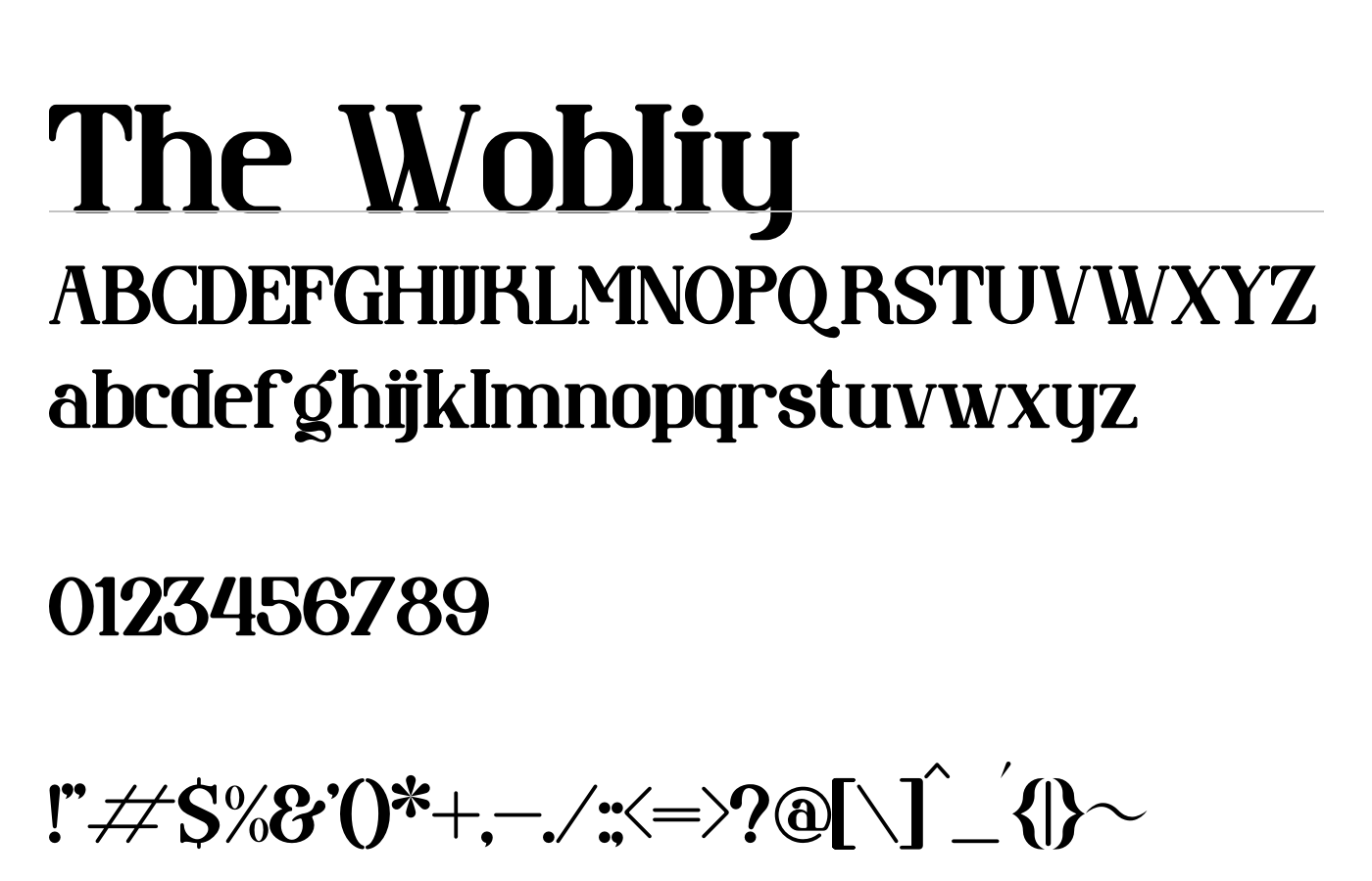 The Wobliy Font preview
