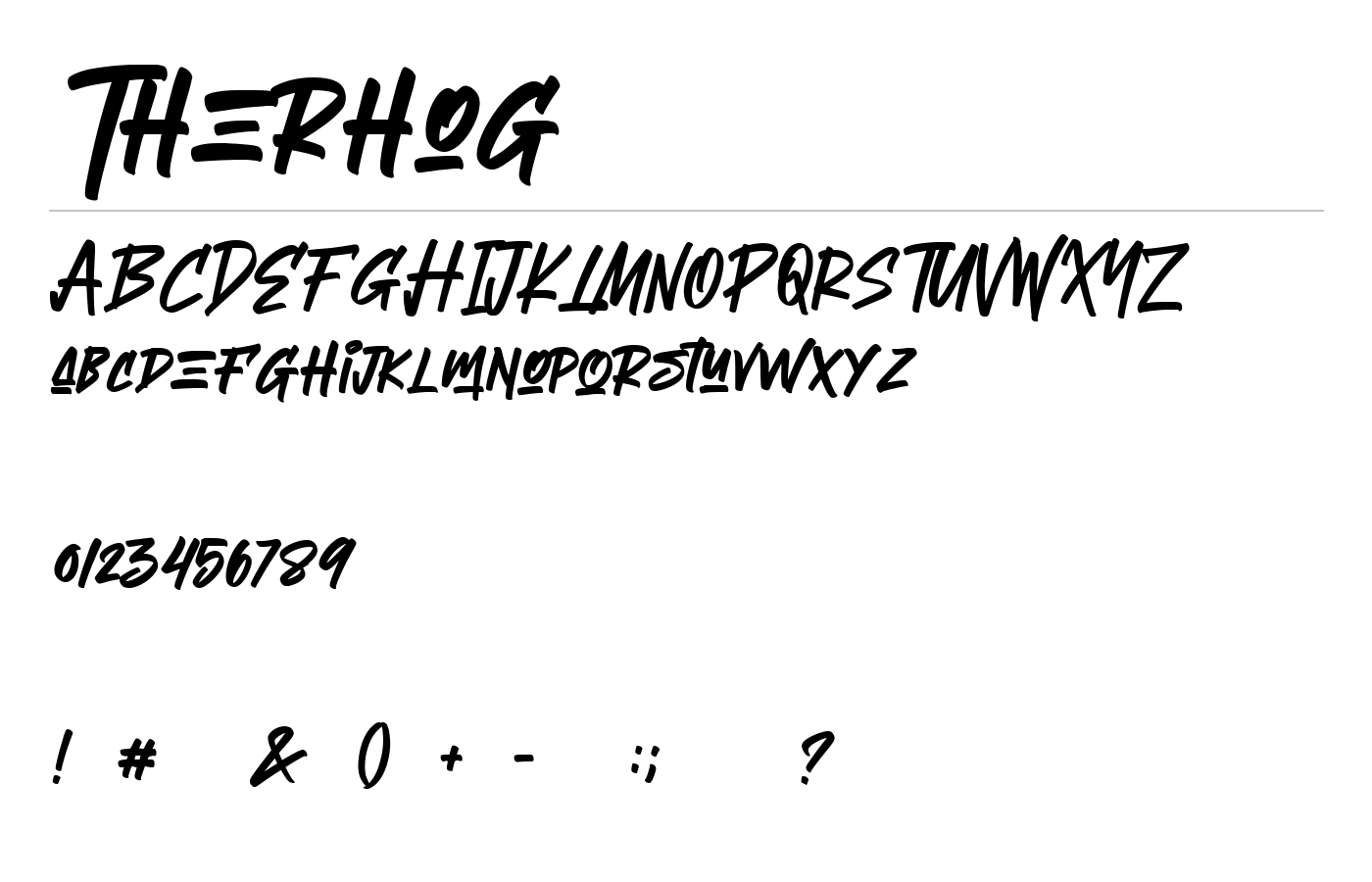 Therhog Font preview
