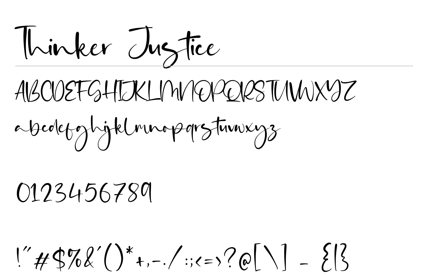 Thinker Justice Font preview