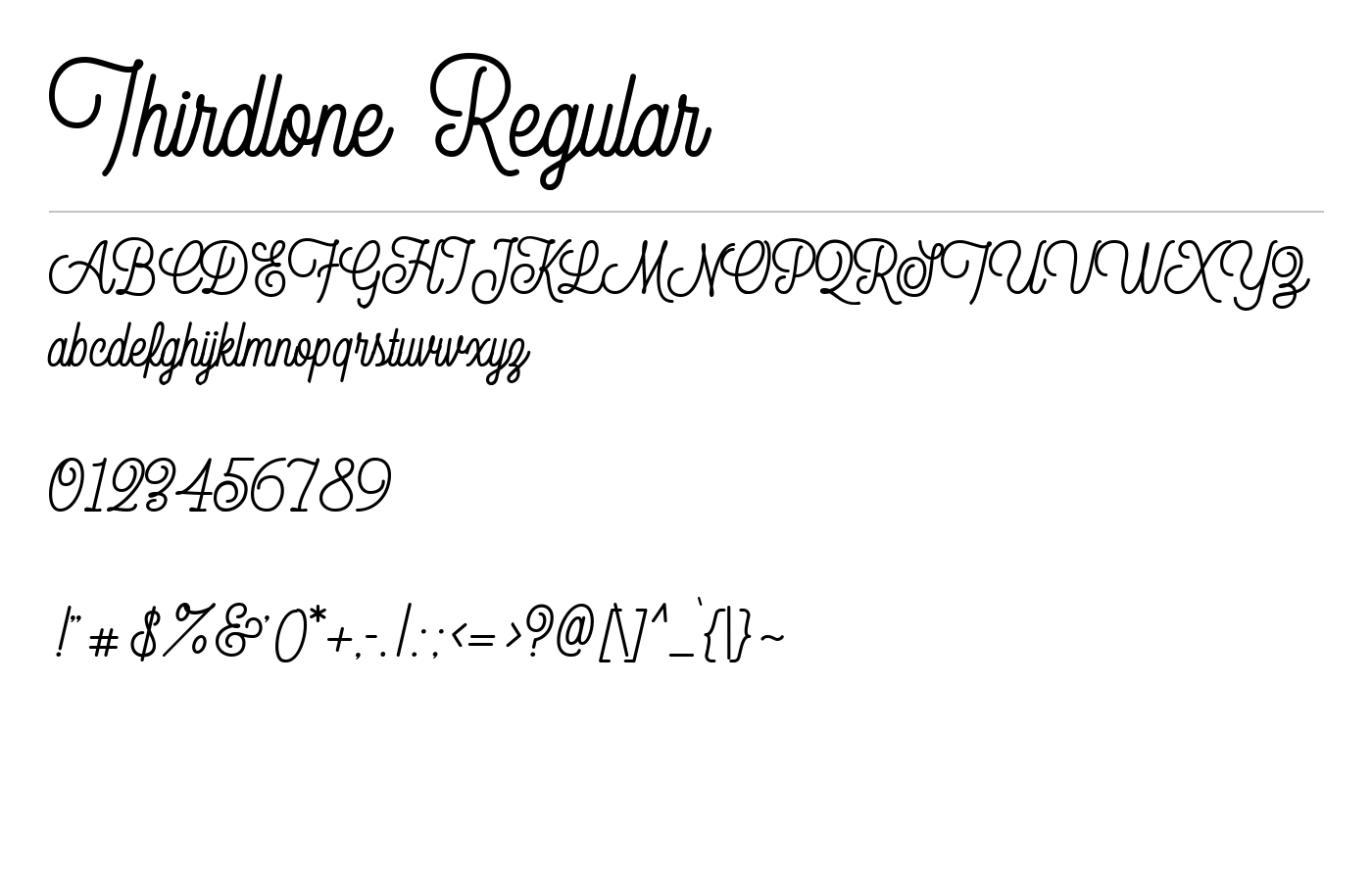 Thirdlone Font preview