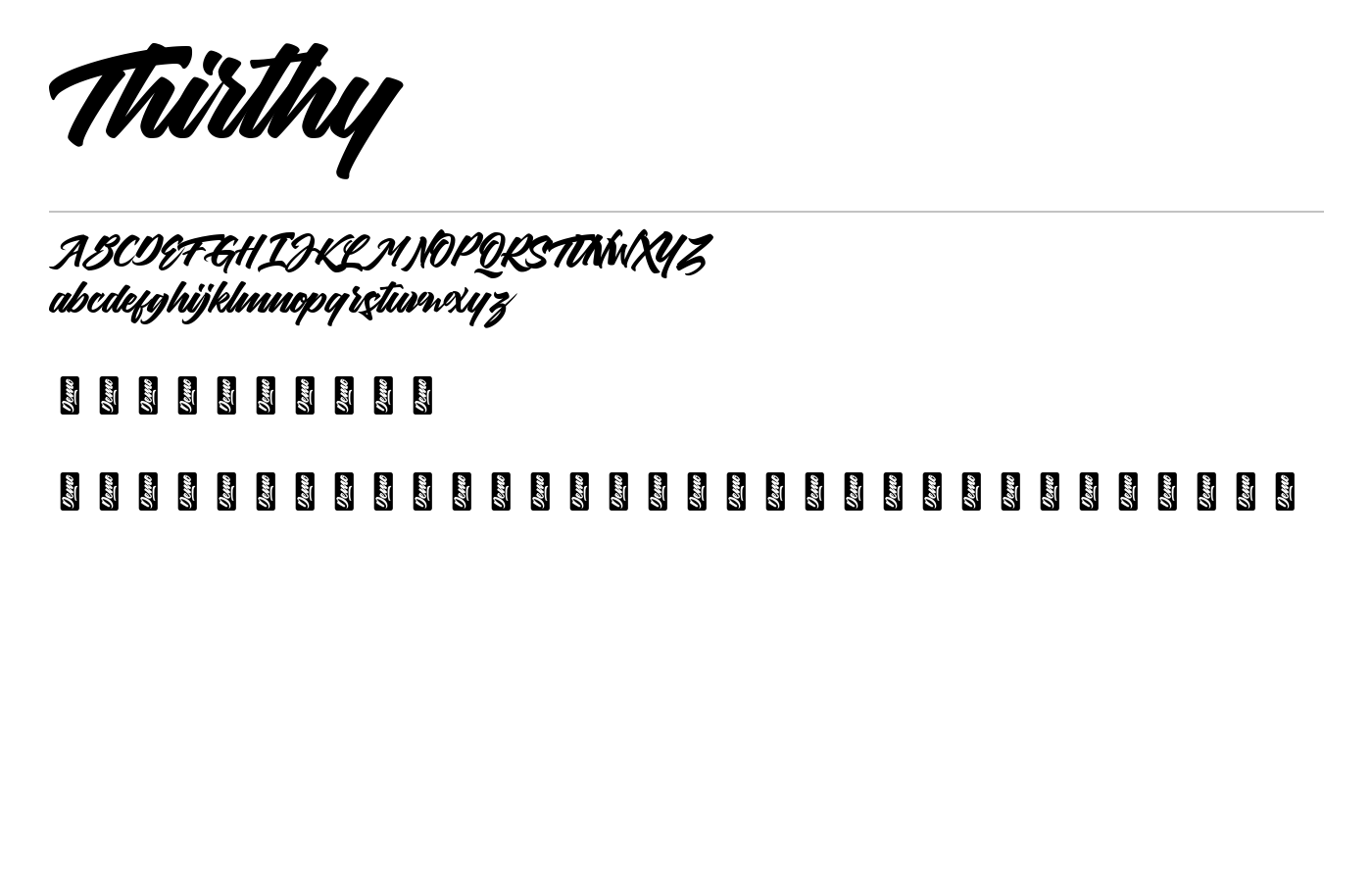 Thirthy Font preview