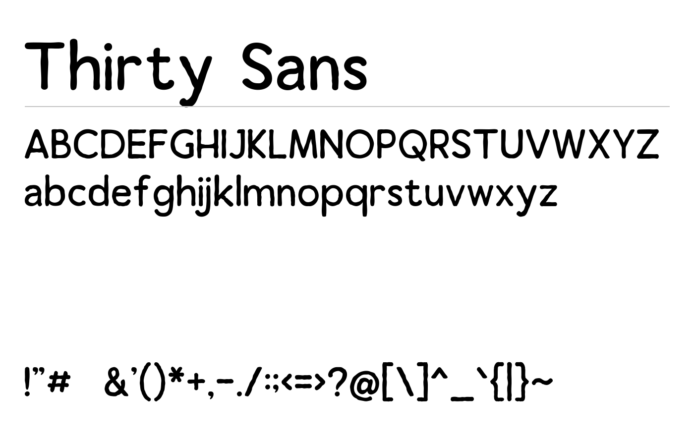Thirty Font preview