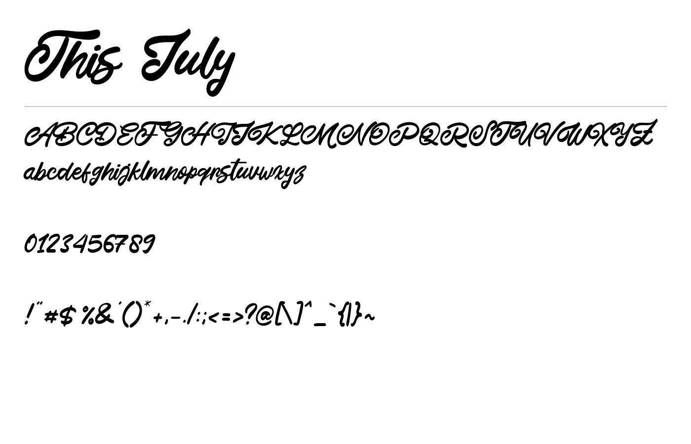 This July Script Font preview