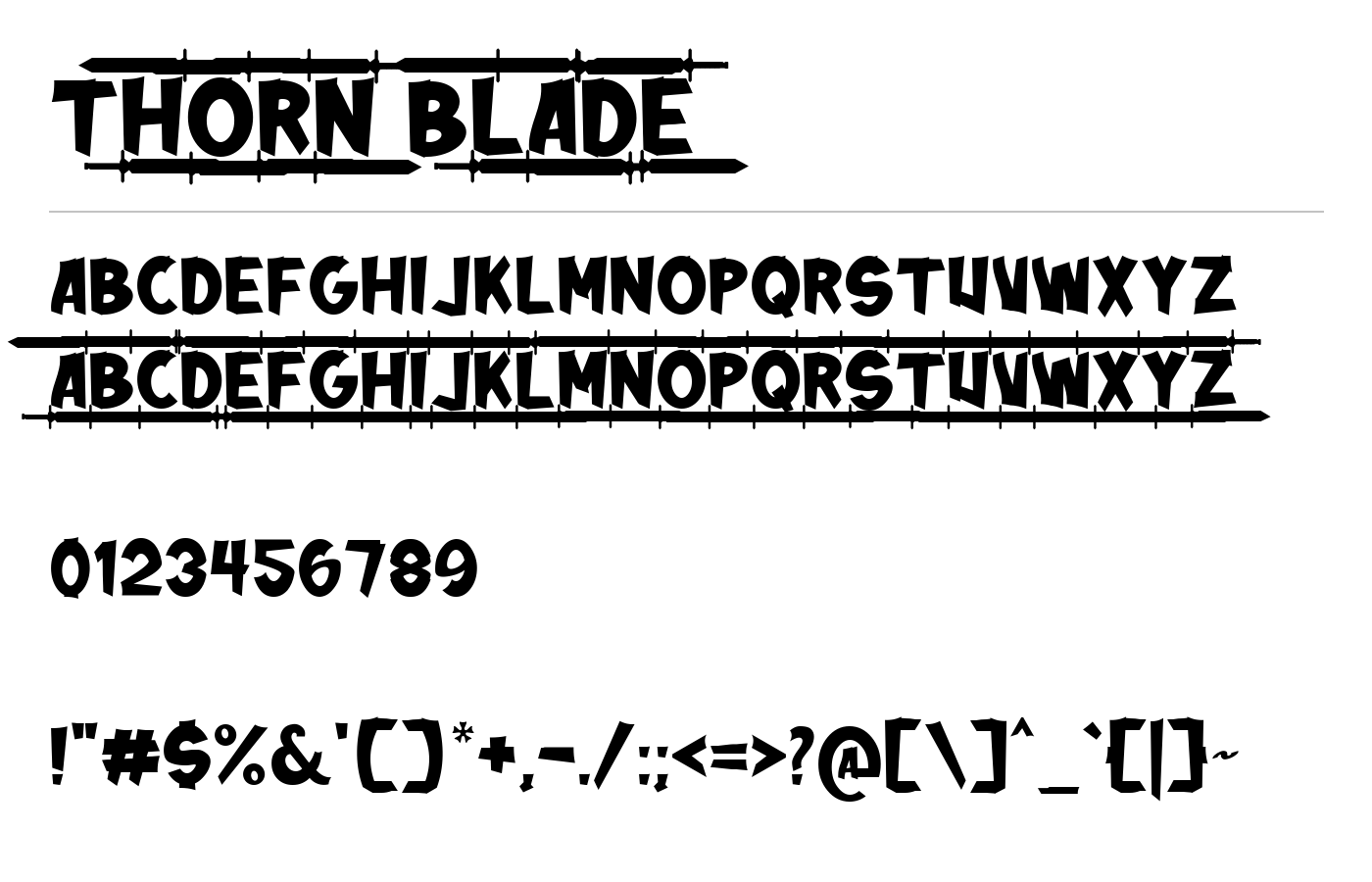 Thorn Blade Font preview