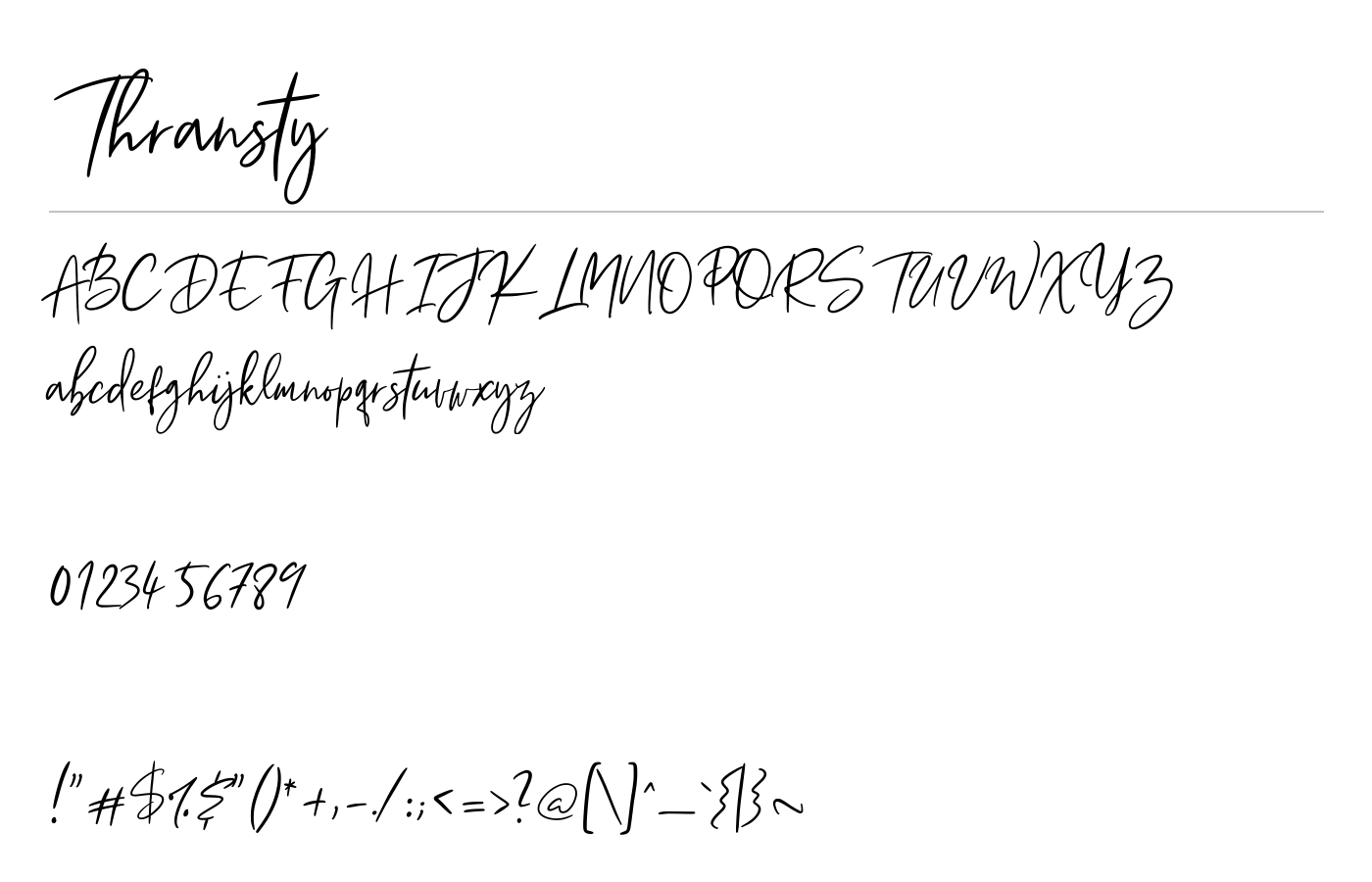 Thransty Font preview