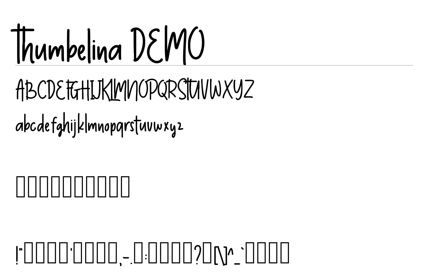 Thumbelina Handwritten Font preview