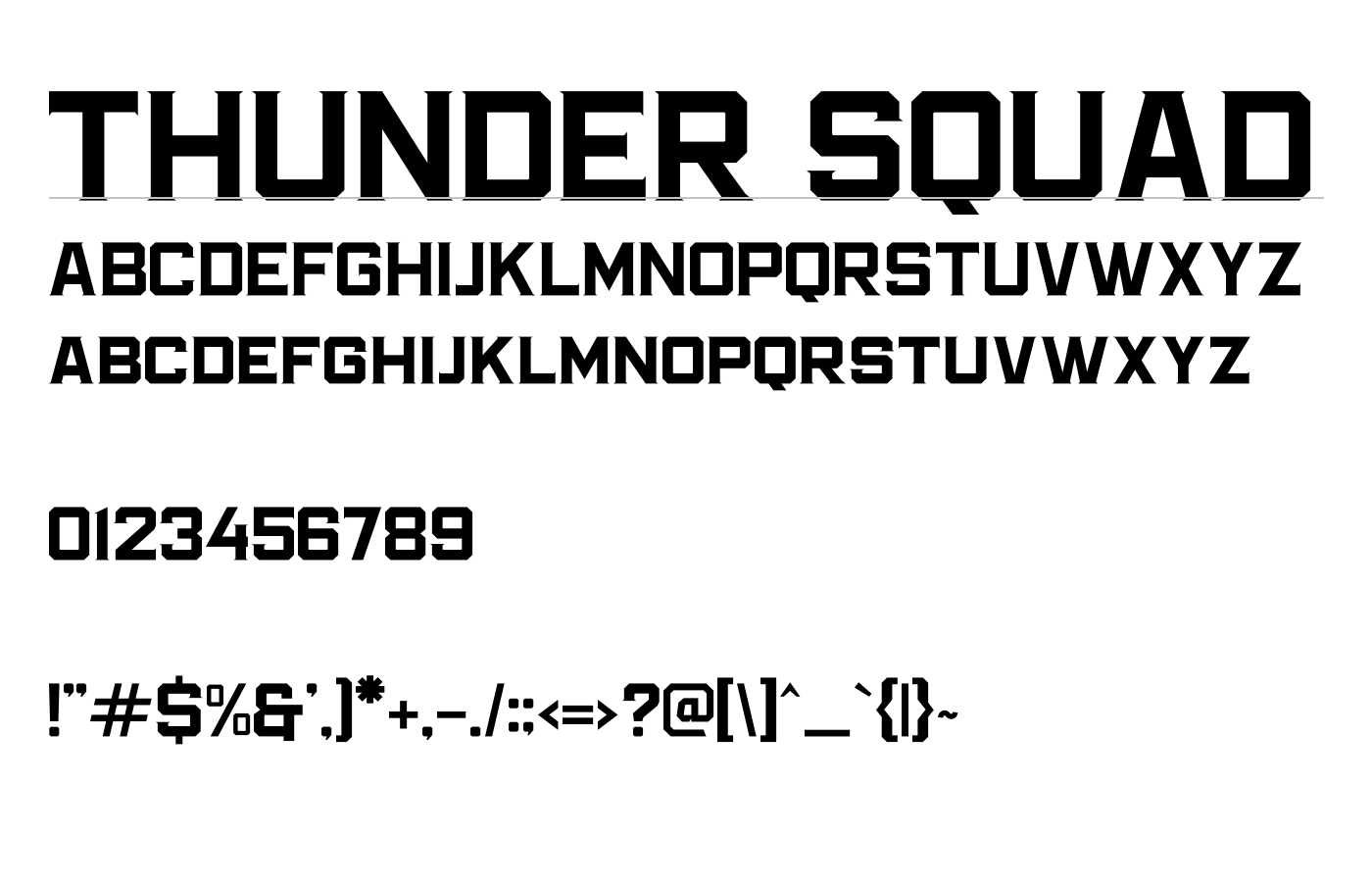 Thunder Squad Font preview