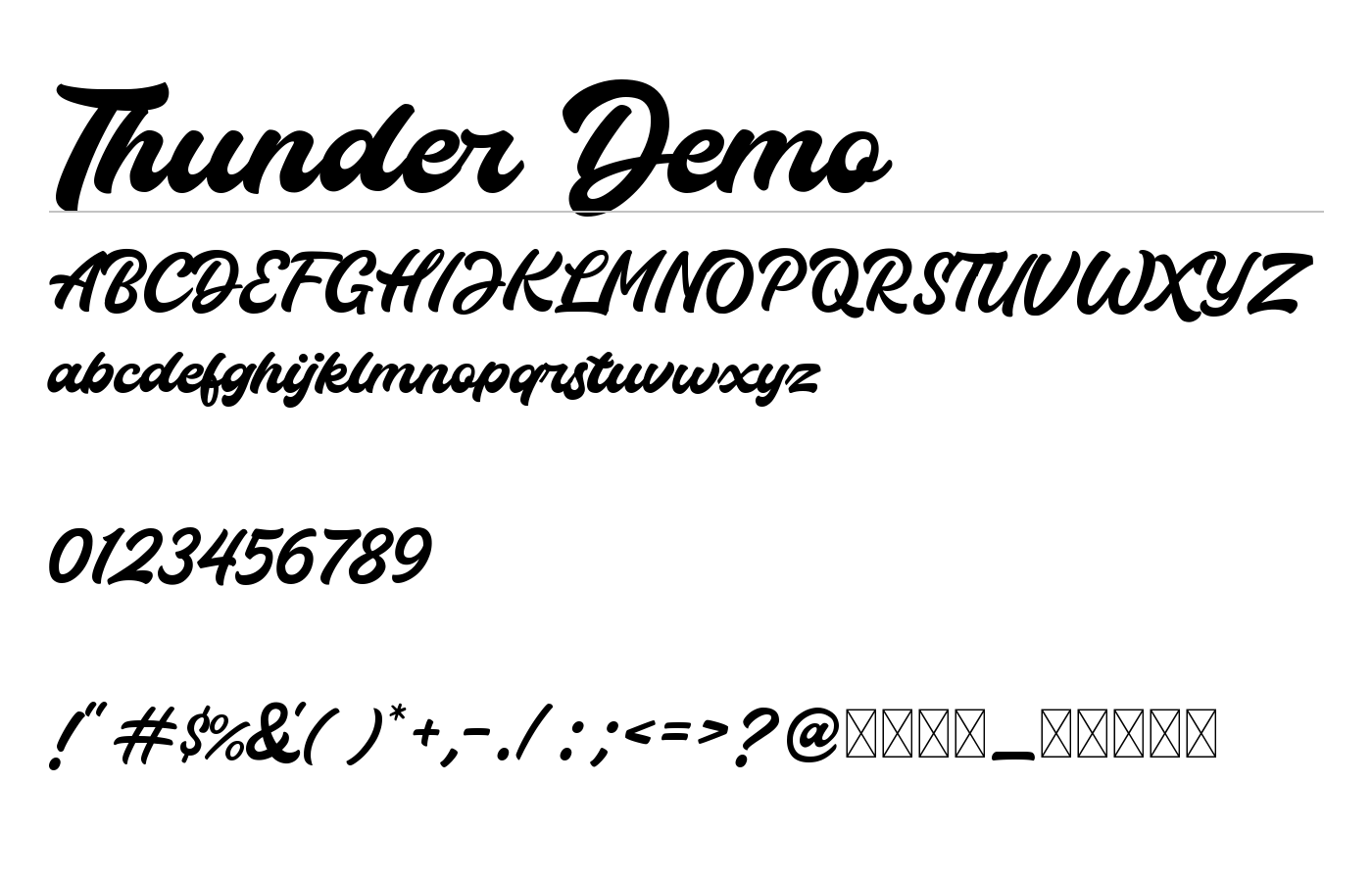 Thunder Font preview