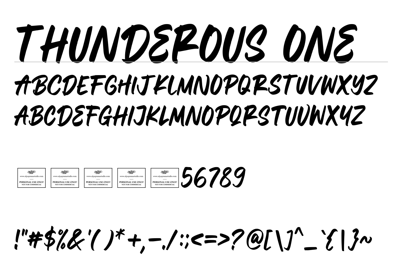 Thunderous Font preview