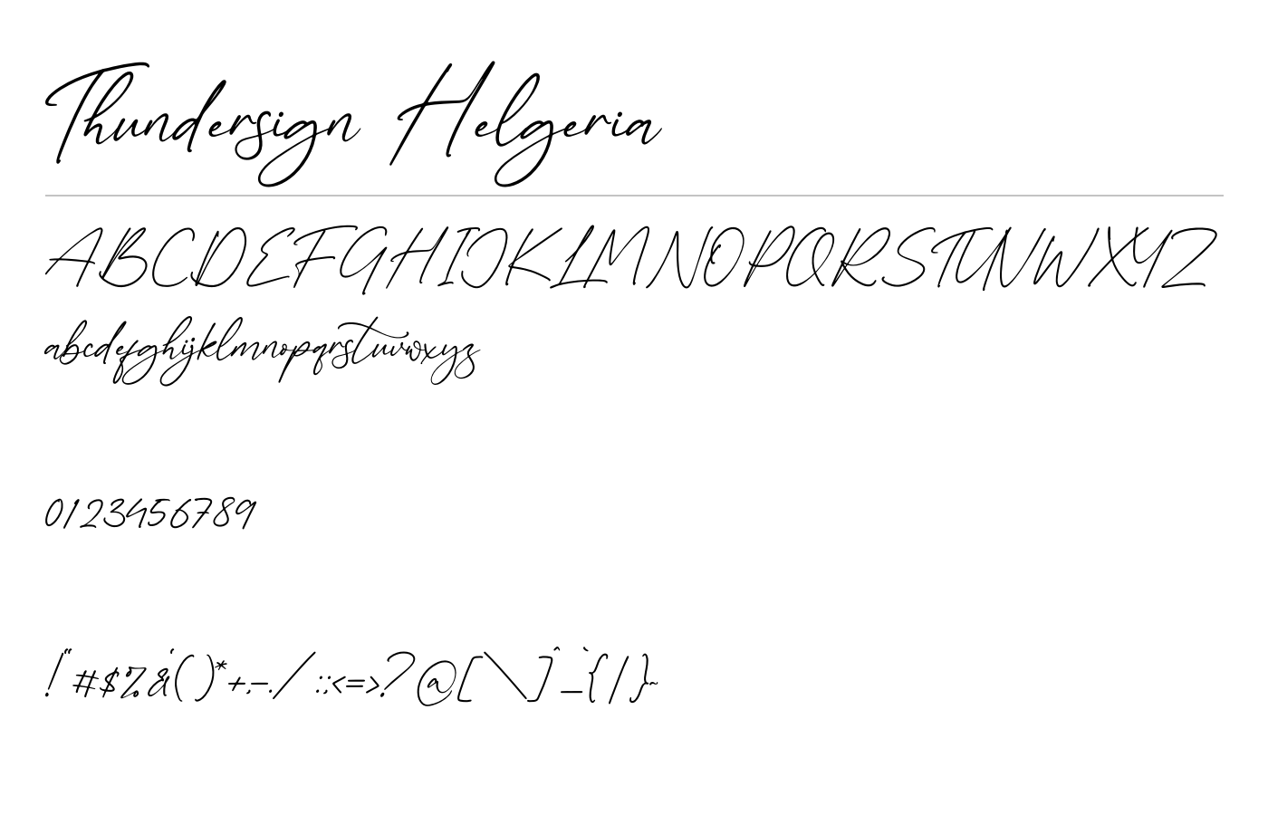 Thundersign Helgeria Font preview