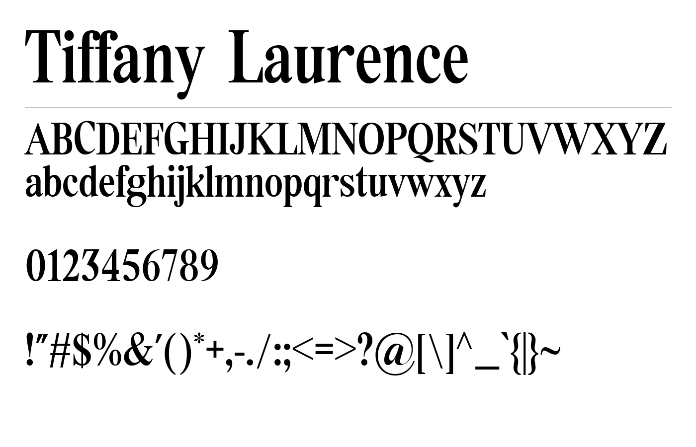 Tiffany Laurence Font preview