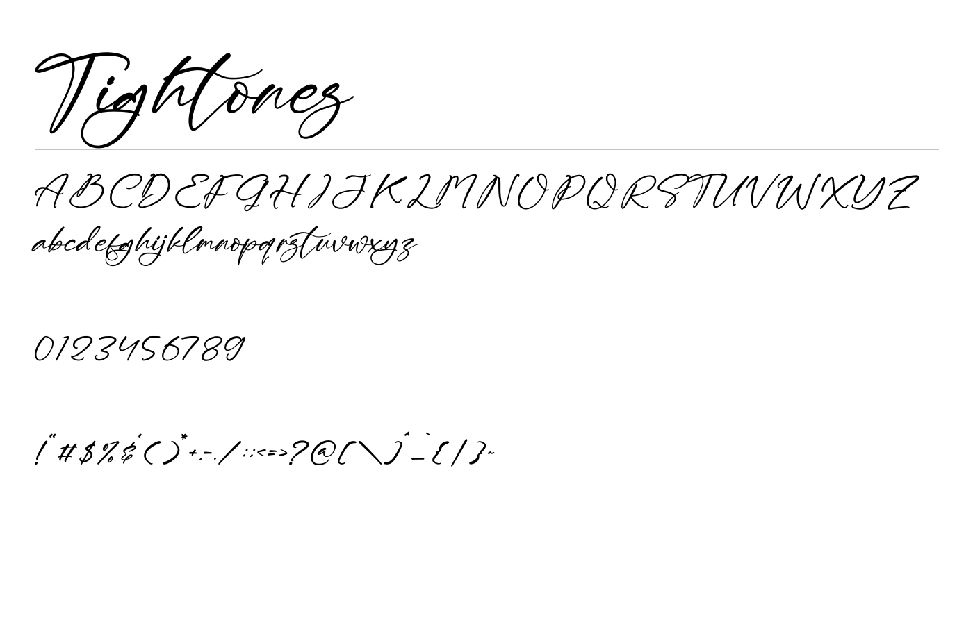 Tightones Font preview