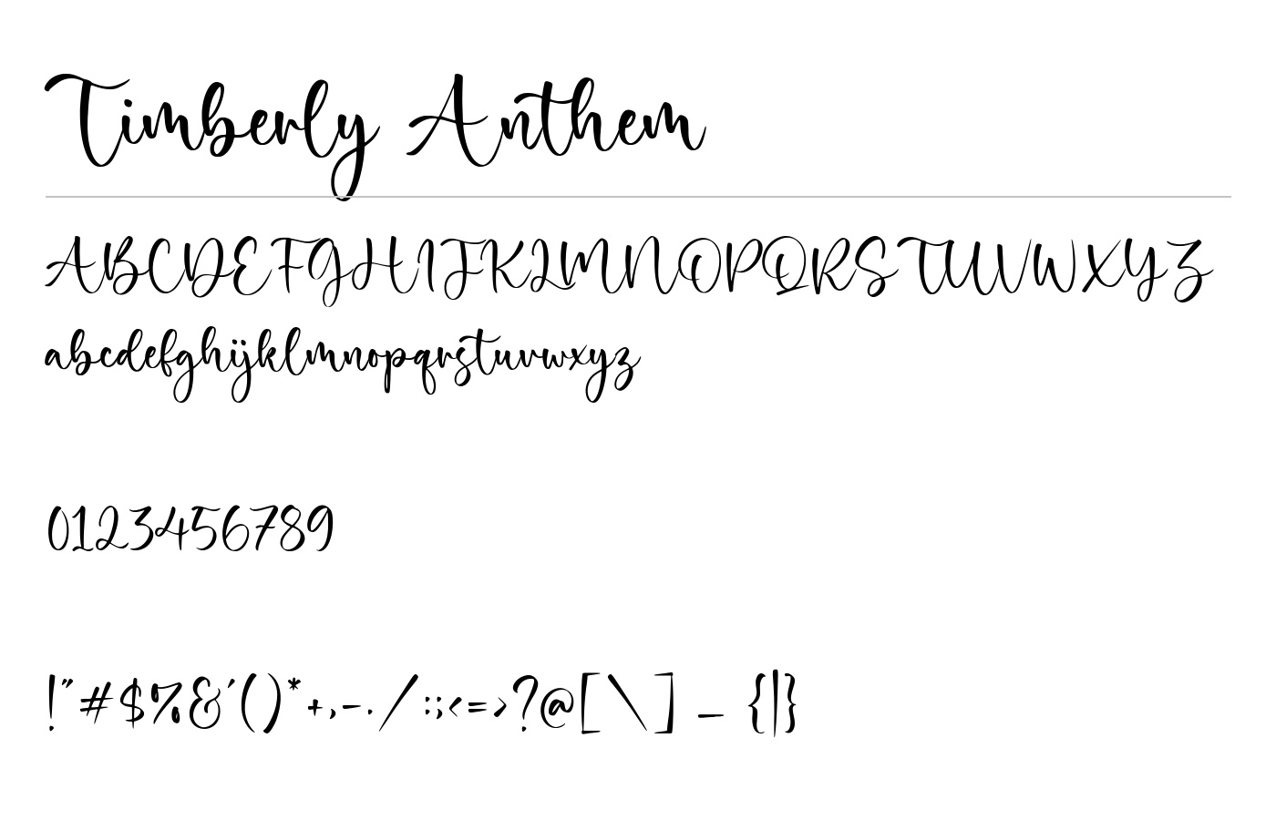 Timberly Anthem Font preview