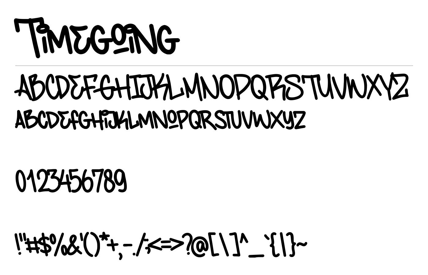 Timegoing Font preview