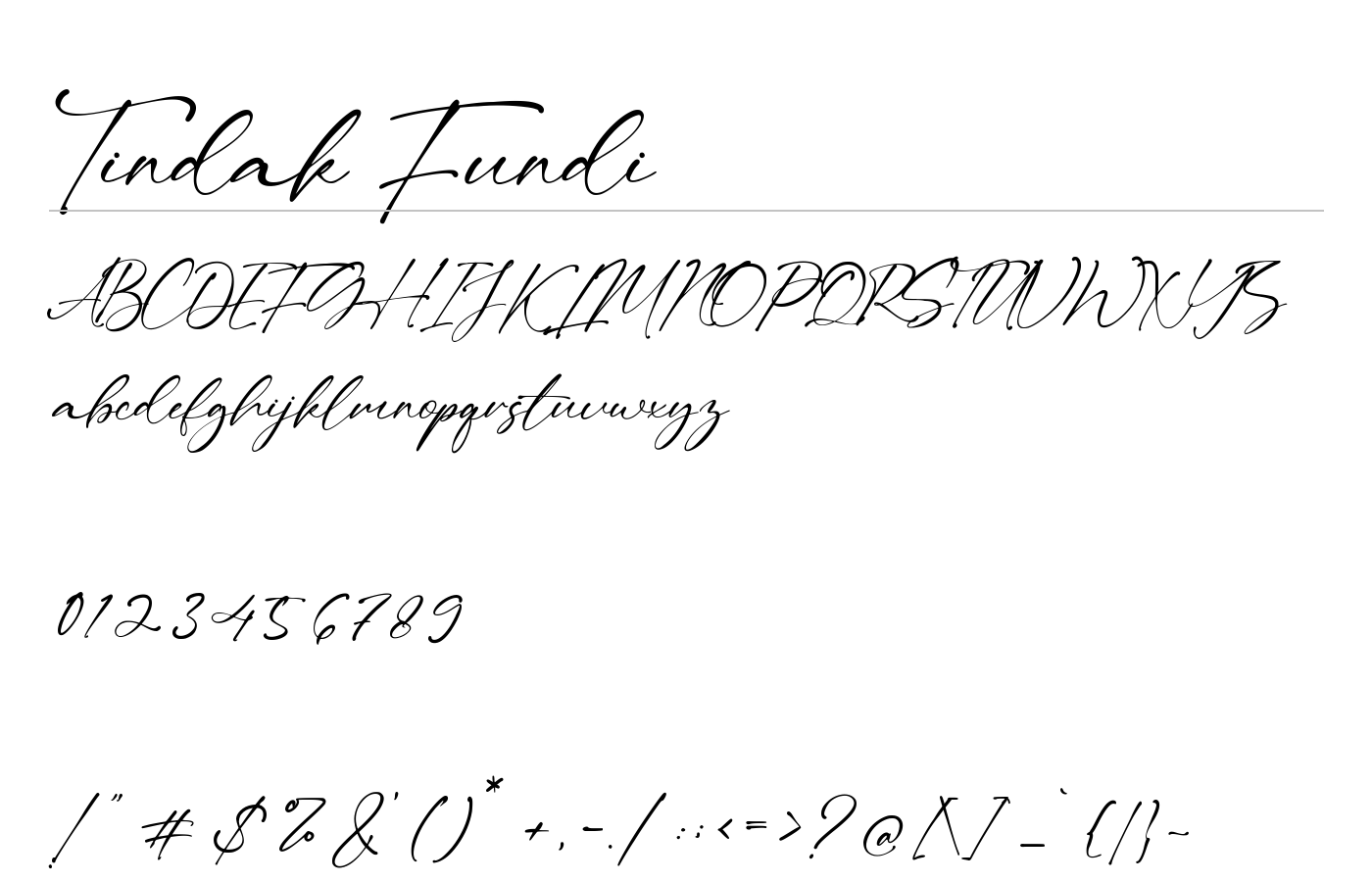 Tindak Pundi Font preview