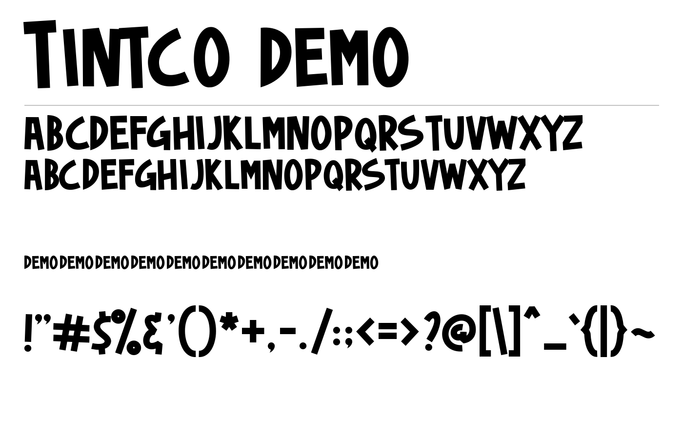Tintco Font preview