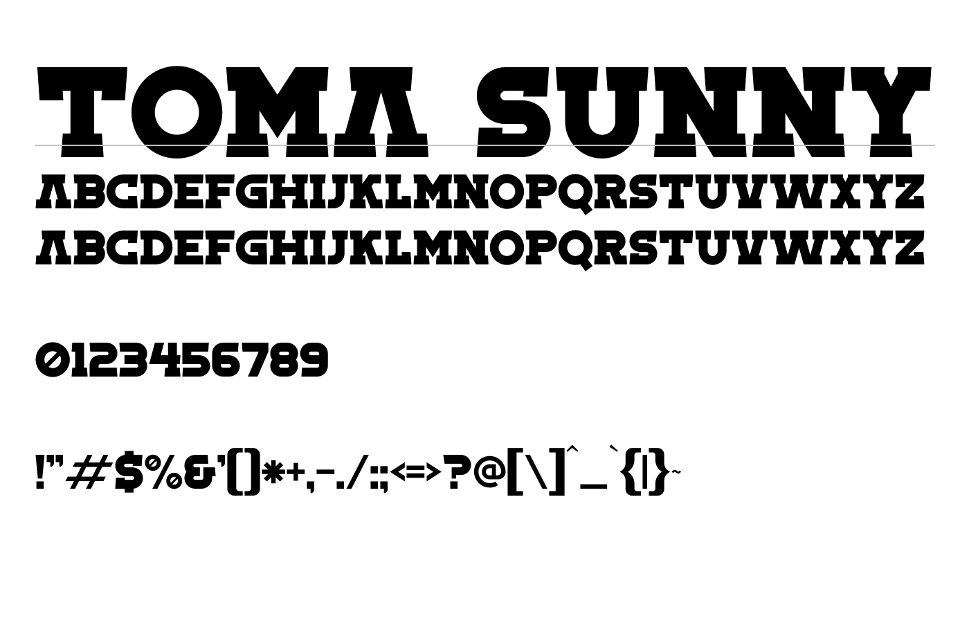 Toma Sunny Font preview