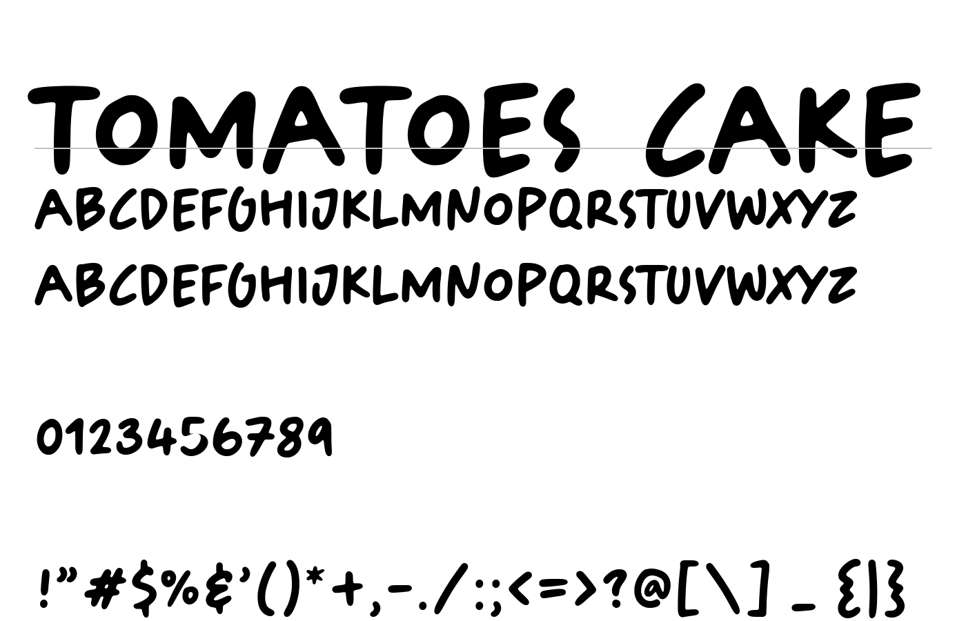 Tomatoes Cake Font preview