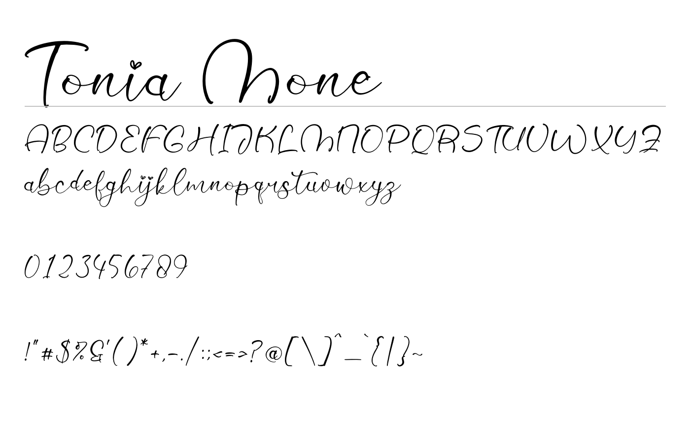 Tonia Mone Font preview