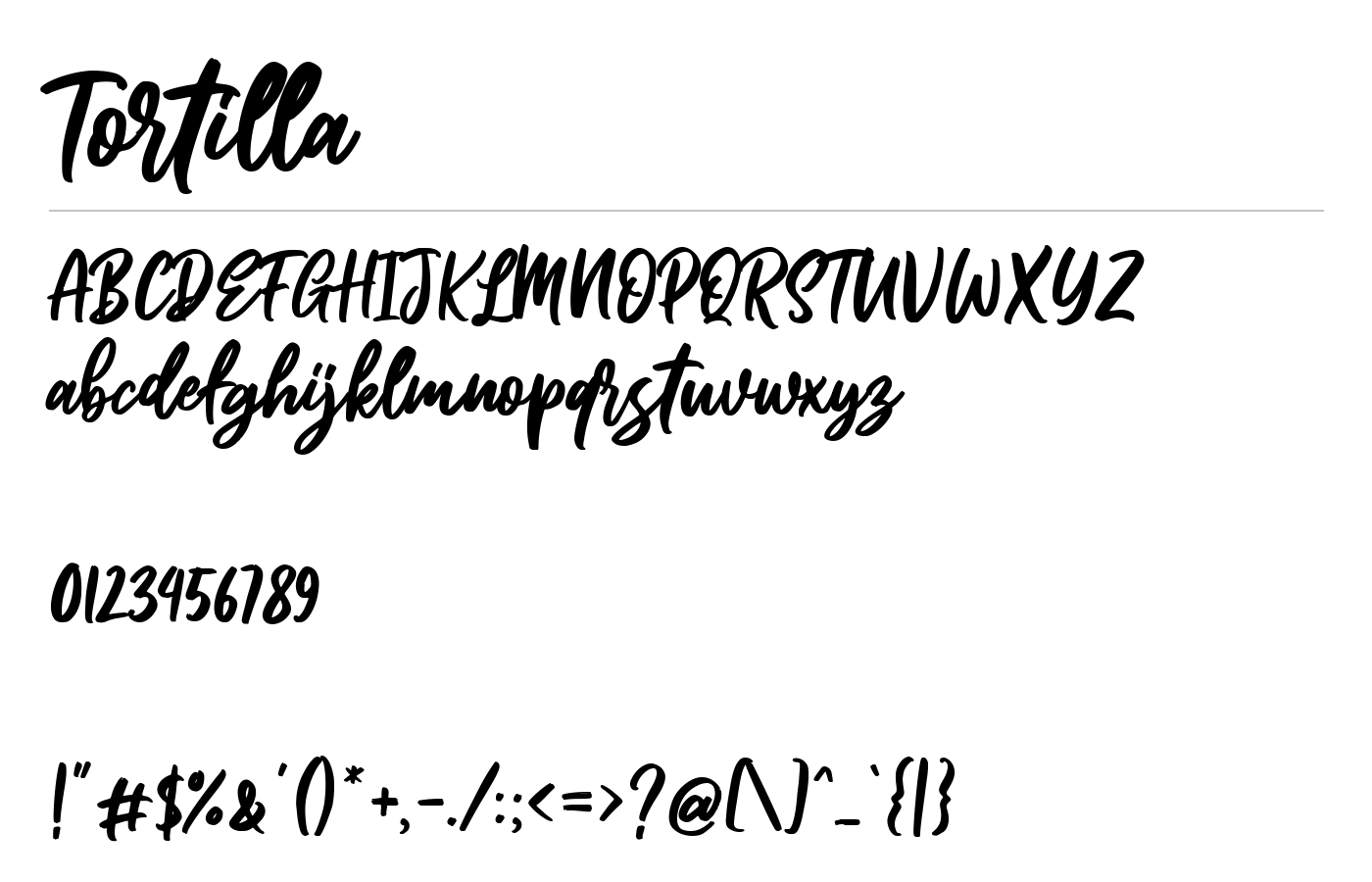 Tortilla Font preview