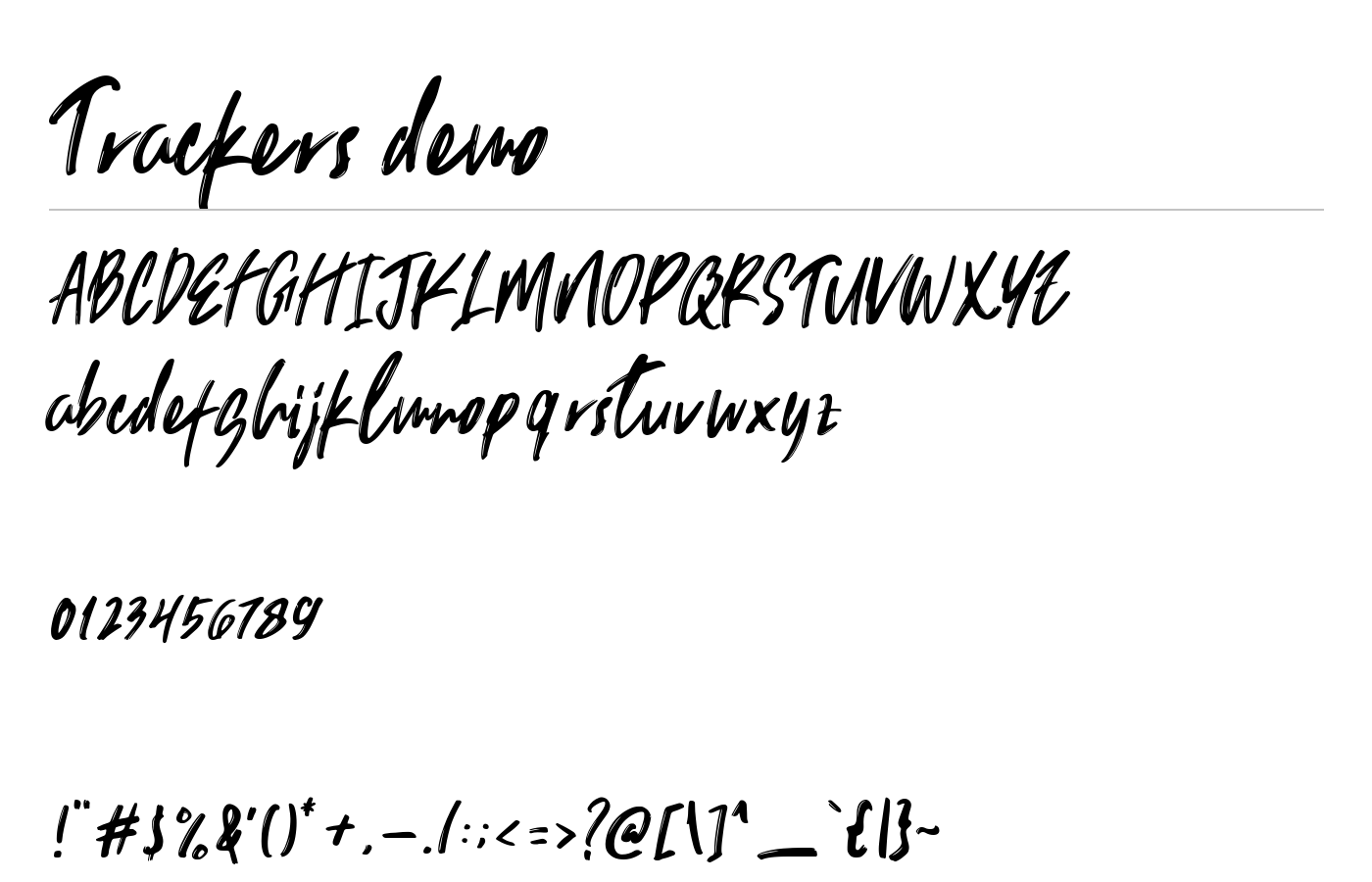 Trackers Handwritten Font preview
