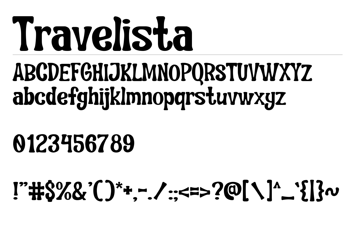 Travelista Font preview