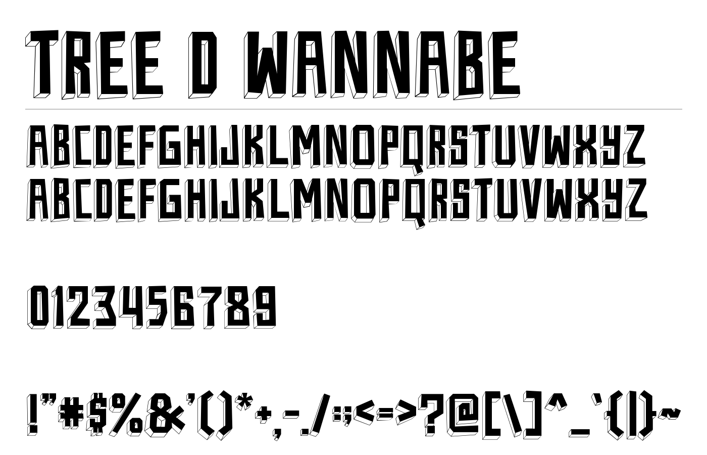 Tree D Wannabe Font preview