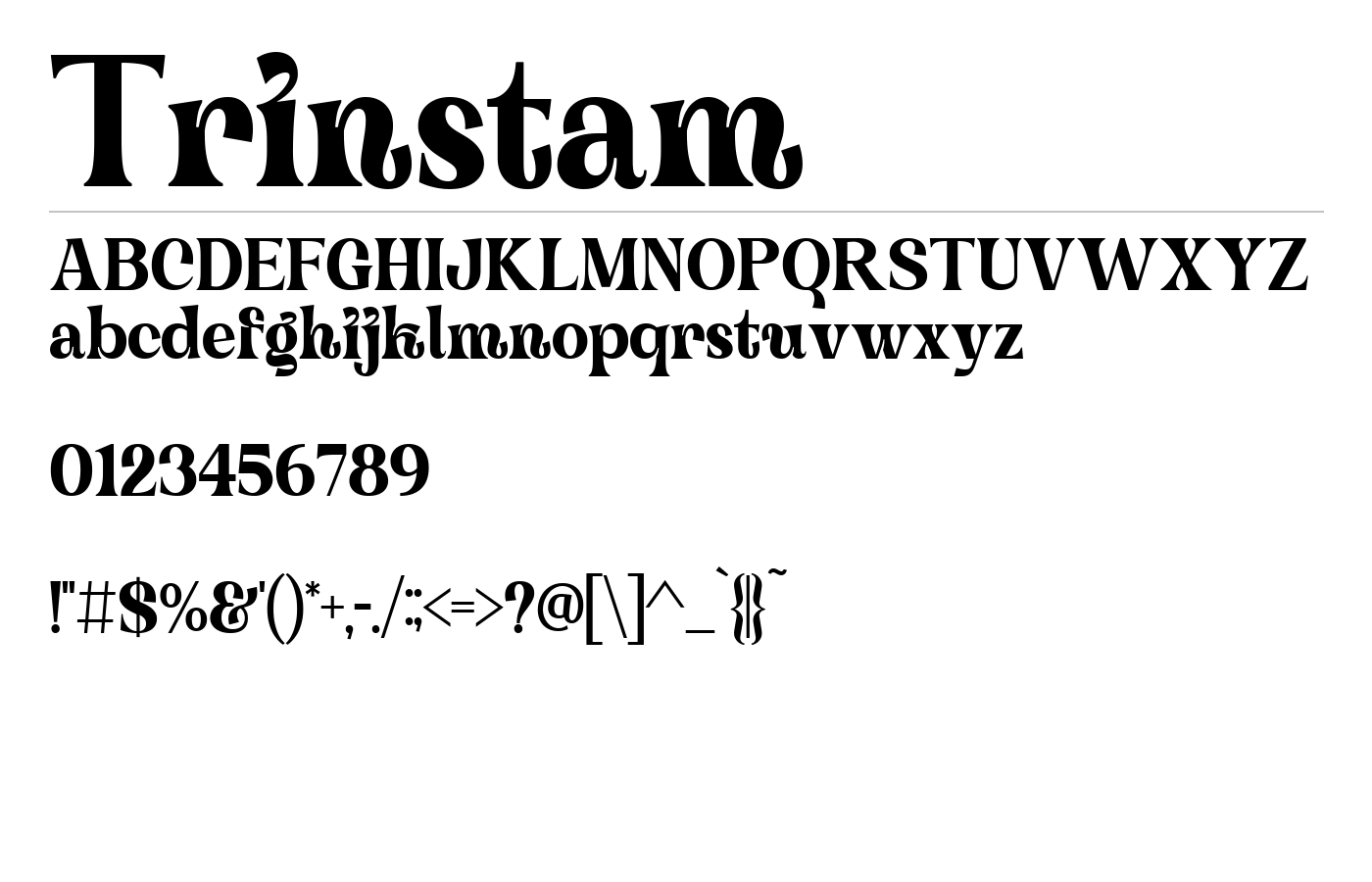 Trinstam Font preview