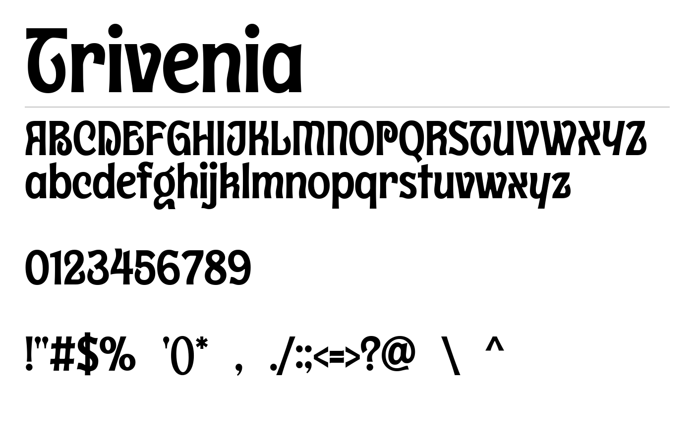 Trivenia Font preview