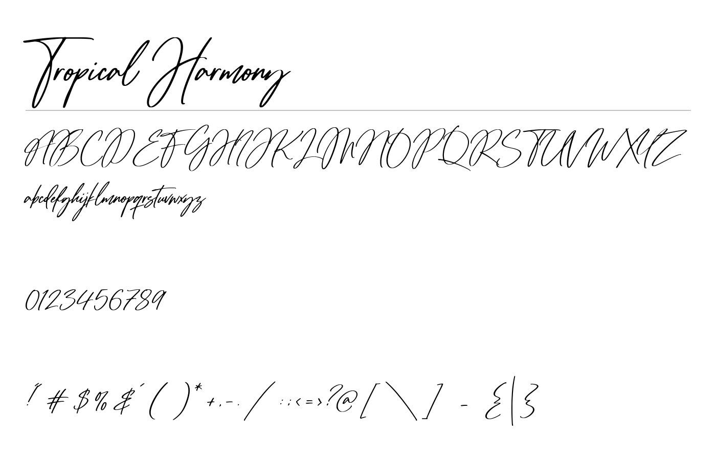 Tropical Harmony Font preview