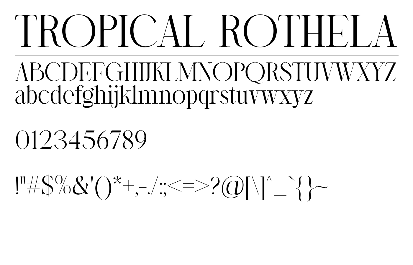 Tropical Rothela Font preview