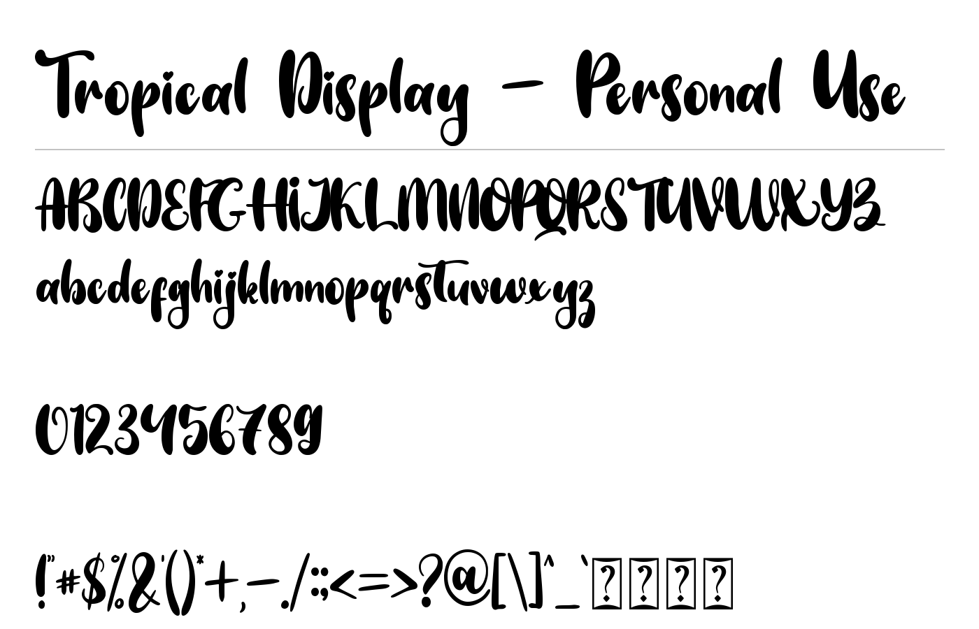 Tropical Font preview