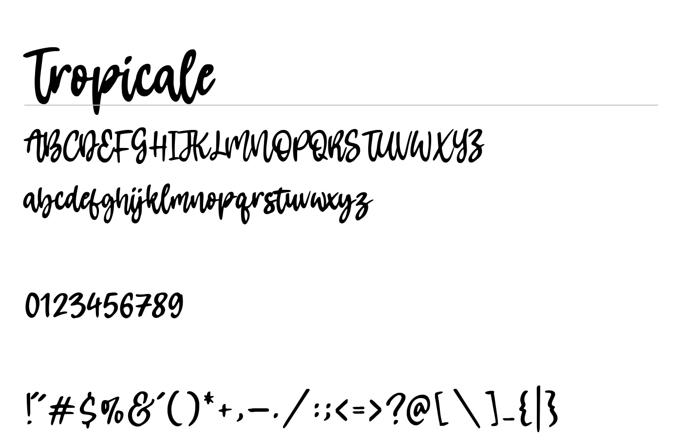 Tropicale Font preview