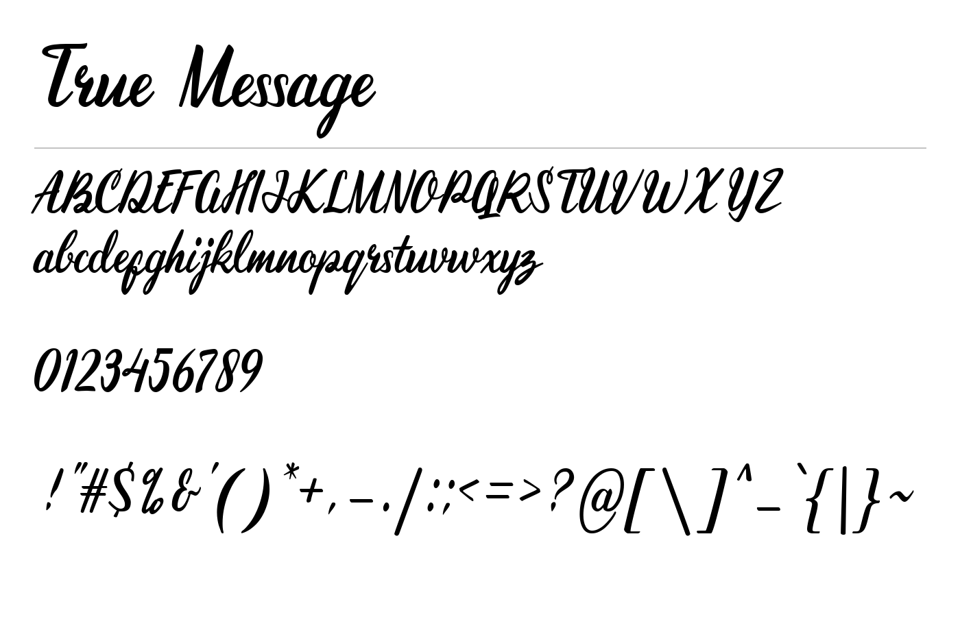 True Message Font preview